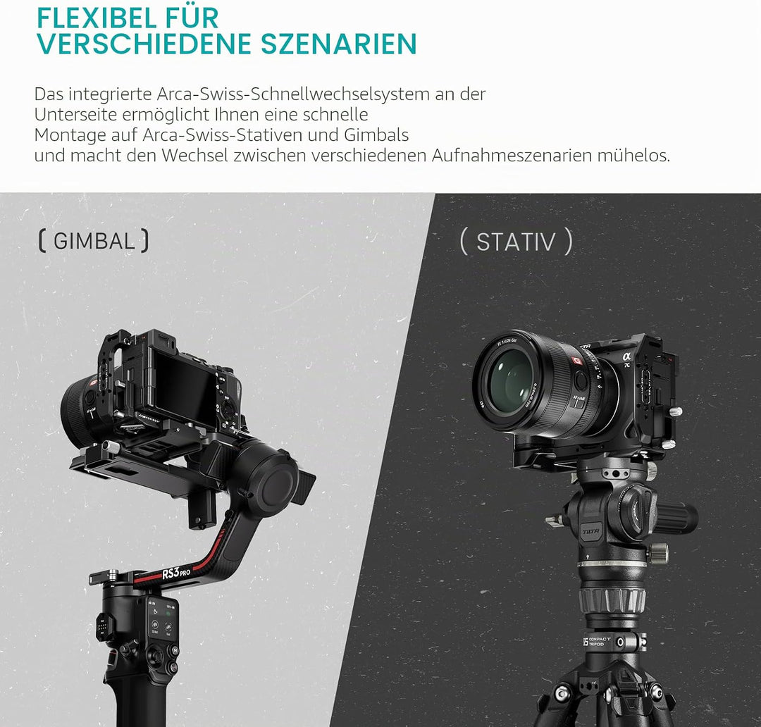 Tilta a7C II/R Cage, Full Camera Cage Compatible with Sony a7C R/II with HDMI Cable Clamp - Black TA