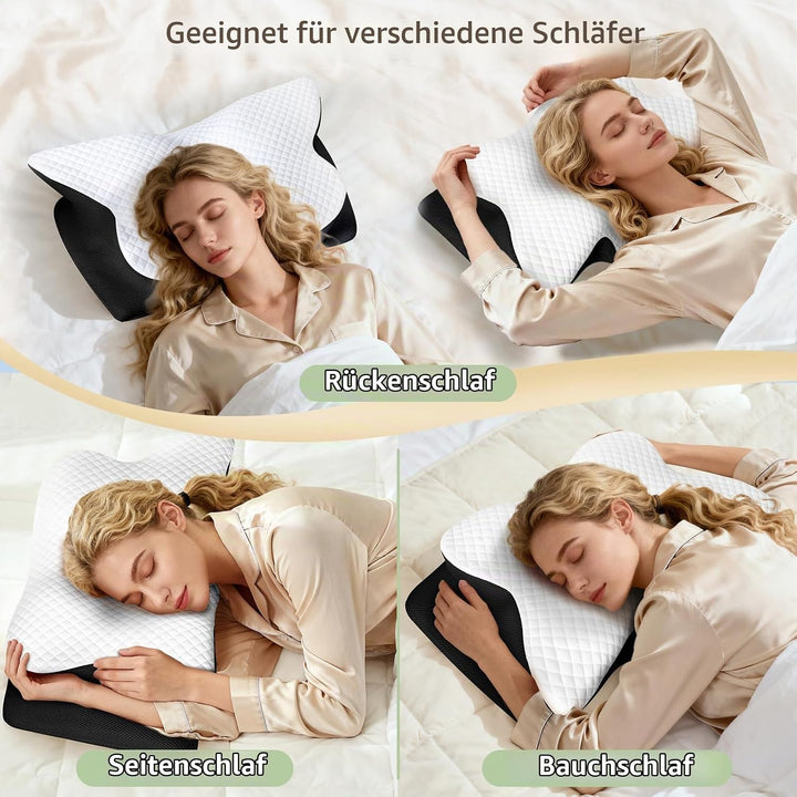 Kopfkissen Nackenschmerzen, Memory Foam Orthopädisches Kissen, Ergonomisches Seitenschläferkissen, N