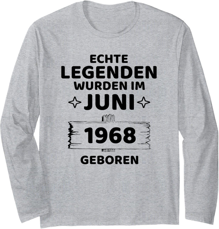 Geburtstag Jahrgang 1968 Juni Design Langarmshirt