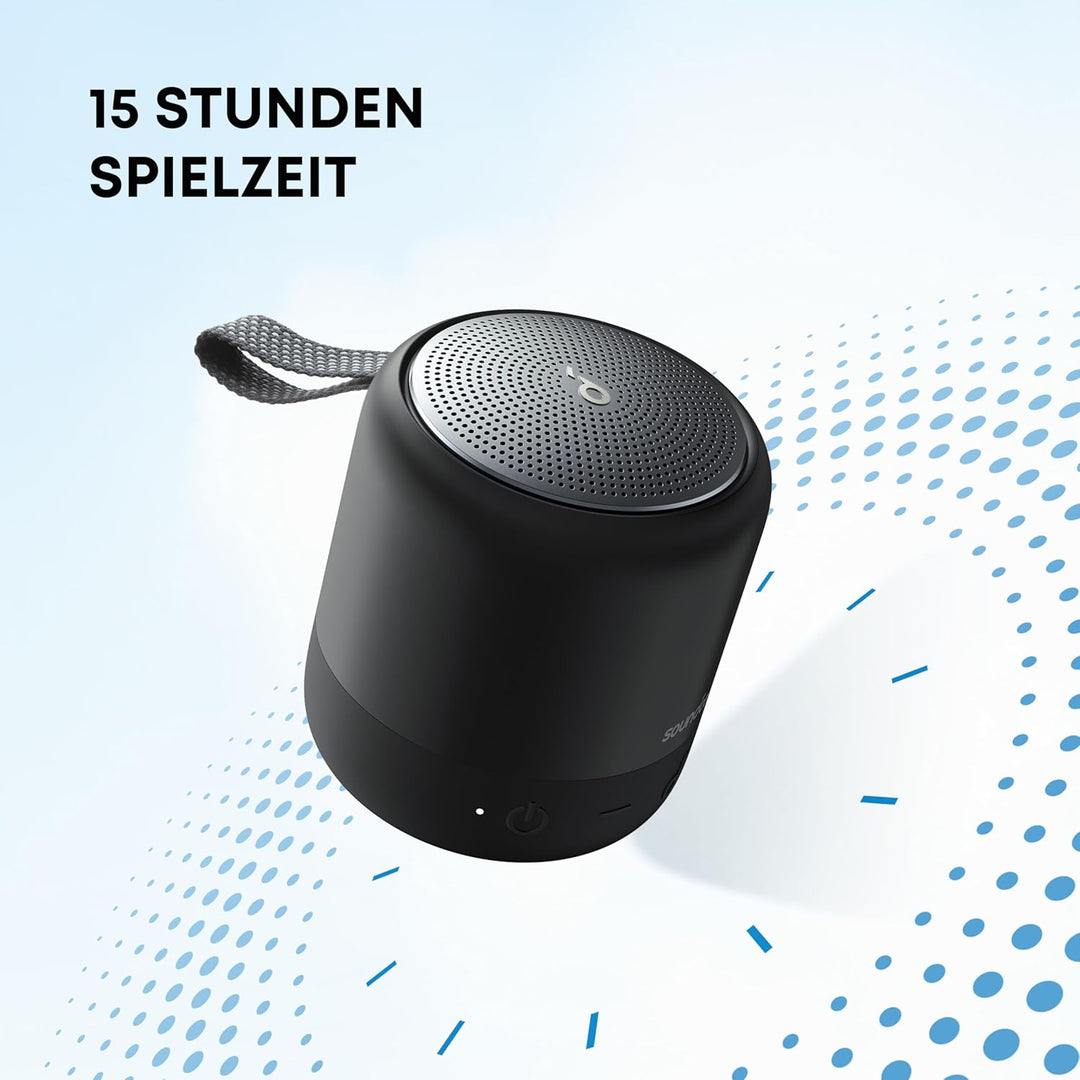 Anker Soundcore Mini 3, Bluetooth-Lautsprecher mit BassUp und PartyCast Technologie, USB-C, Wassersc