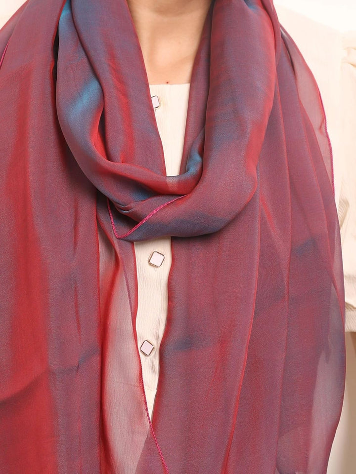 Prettystern Damen Unifarbe Seidentaft 100% Chiffon Seide festlich Stola Schultertuch Schal für Abend