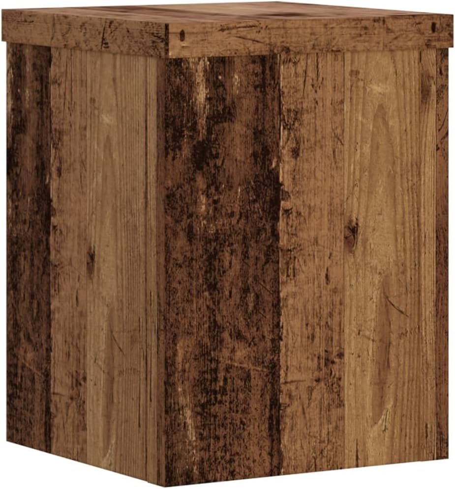 Pflanzenständer 2 STK. Altholz-Optik 15x15x20 cm Holzwerkstoff Pflanzenregal, Blumenregal Indoor/Out