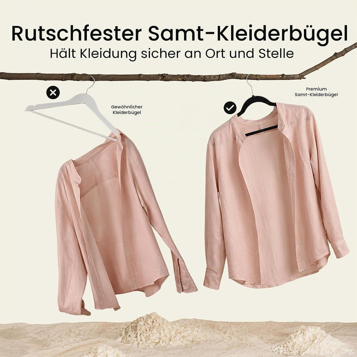 Utopia Home Premium Samt Kleiderbügel 50er Pack - rutschfeste & langlebige Kleiderbügel - Schwarze K