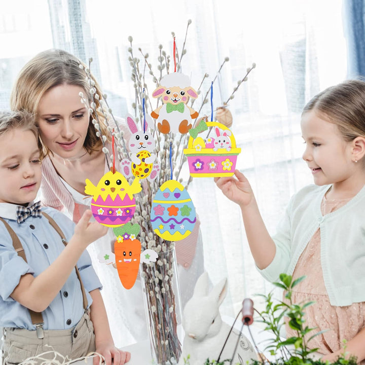 LAMEK 12 Ostern Bastelsets Kinder Kreative Ostern Kunsthandwerk zum Basteln mit Design Hasen Osterei