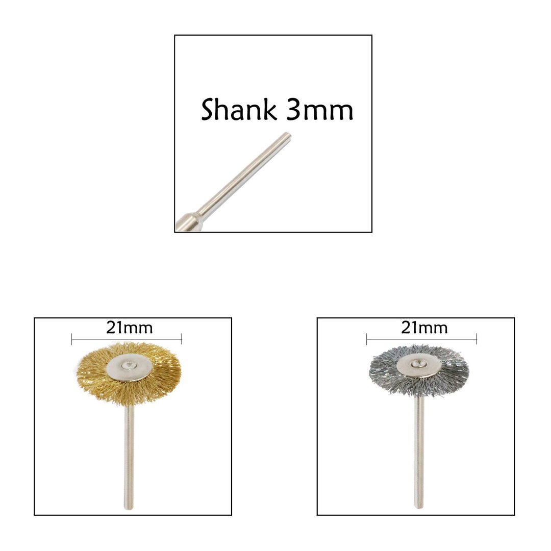 CNMADE 40 Stück 3mm Metall Polierbürste