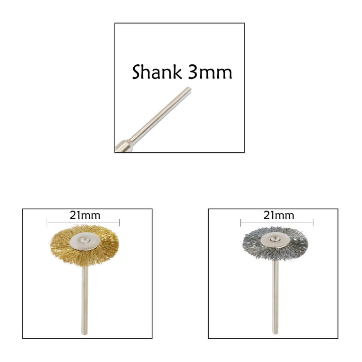 CNMADE 40 Stück 3mm Metall Polierbürste