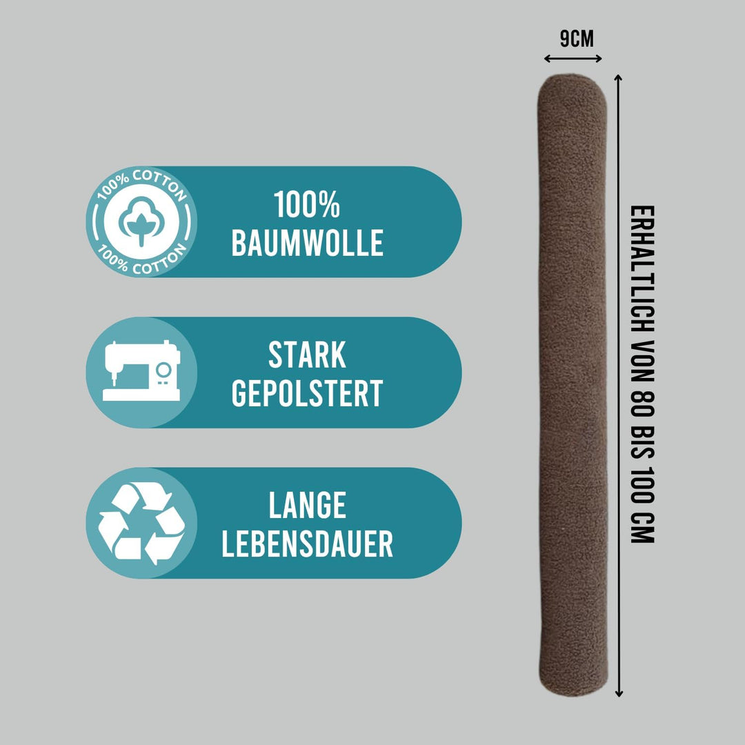 Rori Magnetischer Zugluftstopper für Türen 80cm - Zugluftstopper Teddy - Türdichtung Taupe - Zugstop