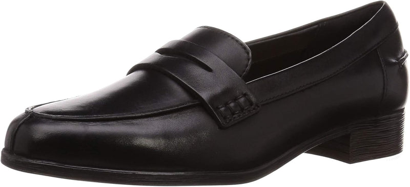 Clarks Damen Hamble Loafer 37 EU Black Leather, 37 EU Black Leather