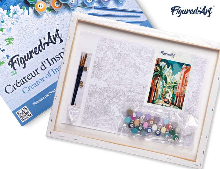 Figured'Art Malen Nach Zahlen Erwachsene Mit Rahmen Kuba Art Deco - Paint by Numbers Basteln DIY Bas