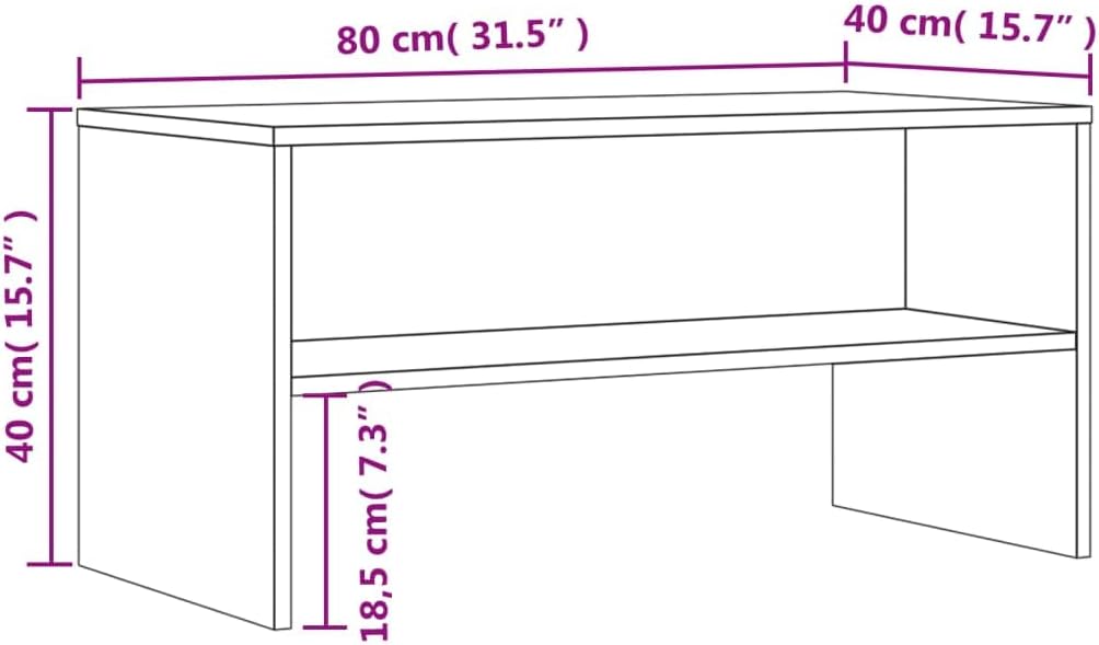 vidaXL TV-Schrank Braun Eiche-Optik 80x40x40 cm Holzwerkstoff Braune Eiche, Braune Eiche