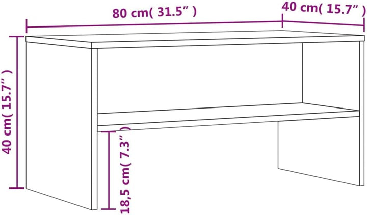 vidaXL TV-Schrank Braun Eiche-Optik 80x40x40 cm Holzwerkstoff Braune Eiche, Braune Eiche