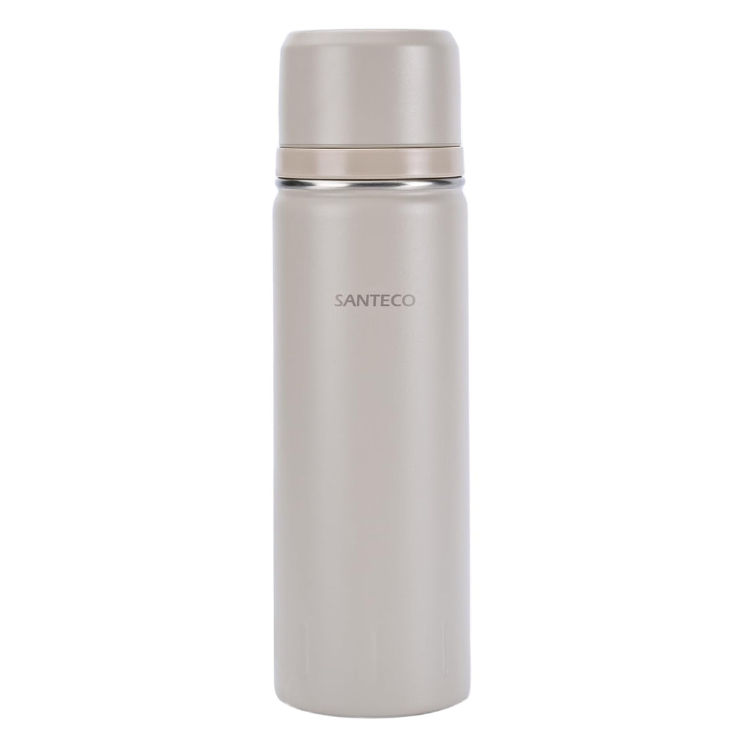 SANTECO Thermoskanne Thermosflasche Edelstahl 1l, 500ml, Auslaufsicher Isolierflasche mit Trinkbeche