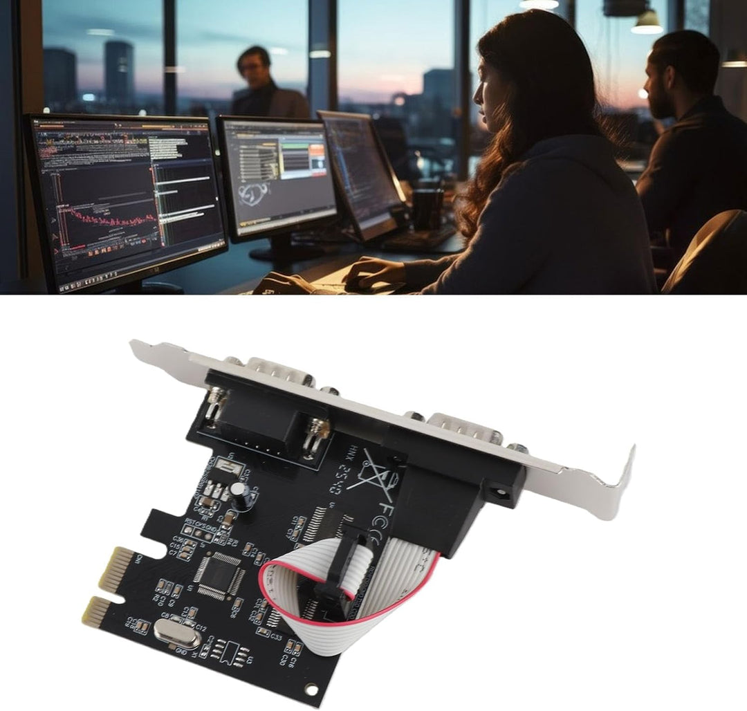 2 Port PCI Express RS 232 DB9 Serielle Portkarte, PCIE Serielle Erweiterungskarte mit ASIX AX99100 C