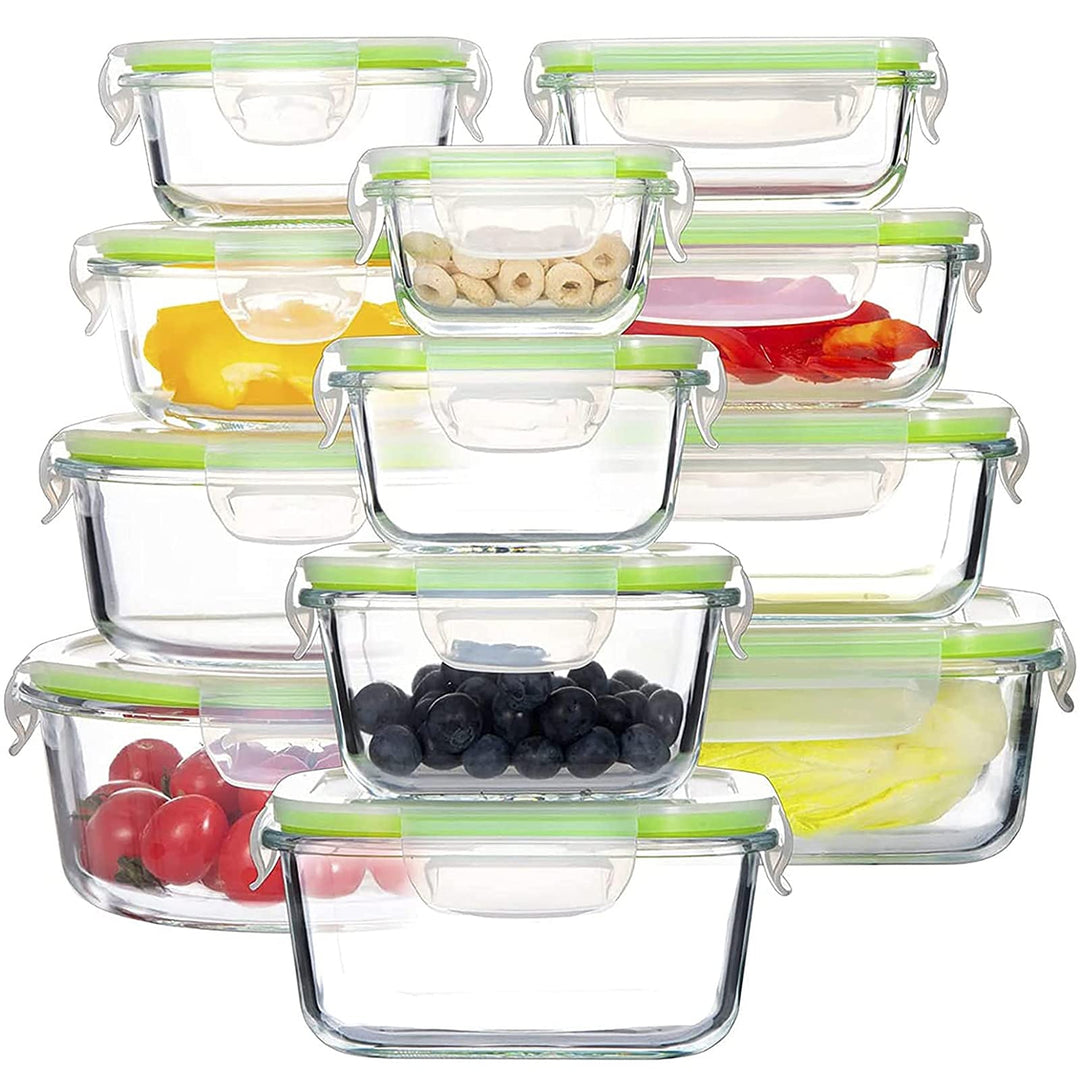 GENICOOK Glas-Frischhaltedosen Set-Glasbehälter/Brotdose/vorratdose/Aufbewahrungsbehälter - BPA frei