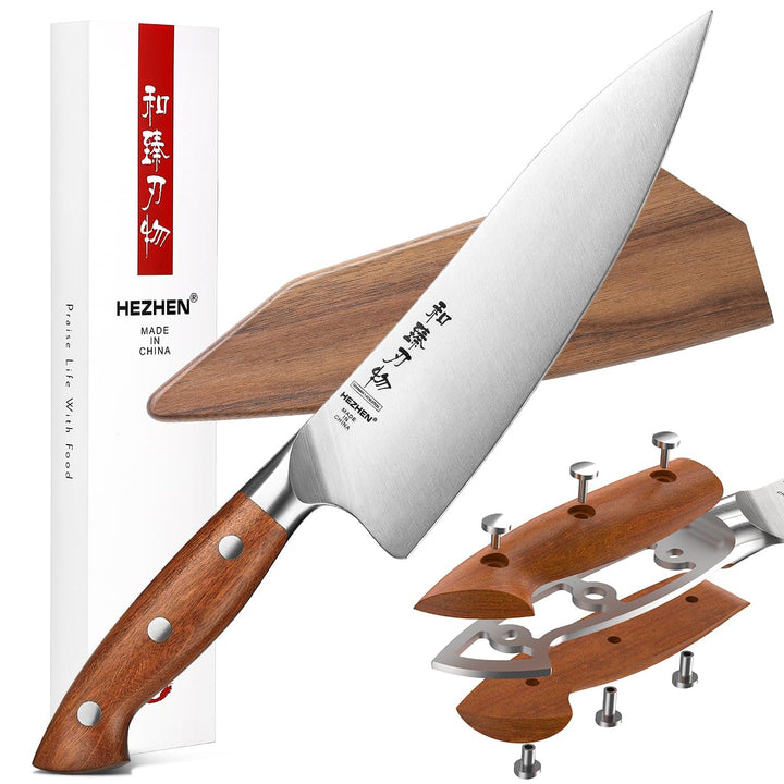HEZHEN 21cm Kochmesser German DIN 1.4116 Stahl, Scharfe Messerklinge Chefmesser, Profi Küchenmesser