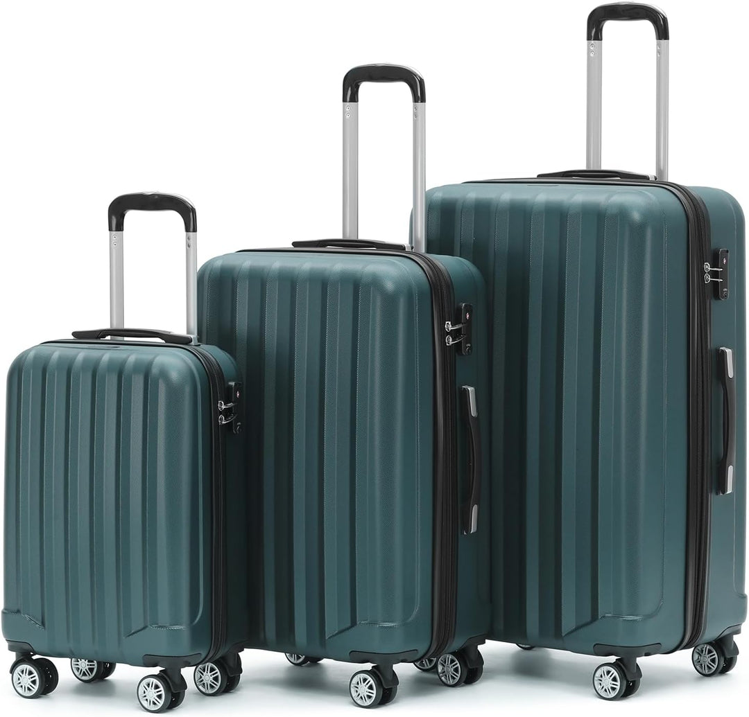 BEIBYE TSA-Schloss 2080 Zwillingsrollen 3 TLG. Reisekofferset Koffer Kofferset Trolley Trolleys Hart