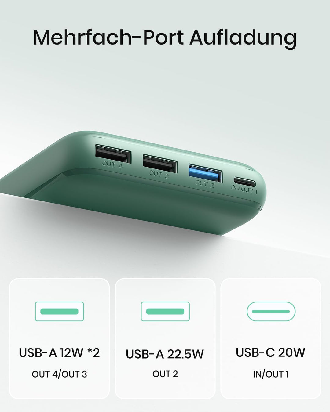 A ADDTOP Power Bank 20000mAh – 22.5W Schnellladefunktion klein Powerbank – Akkupack Externe Handyakk