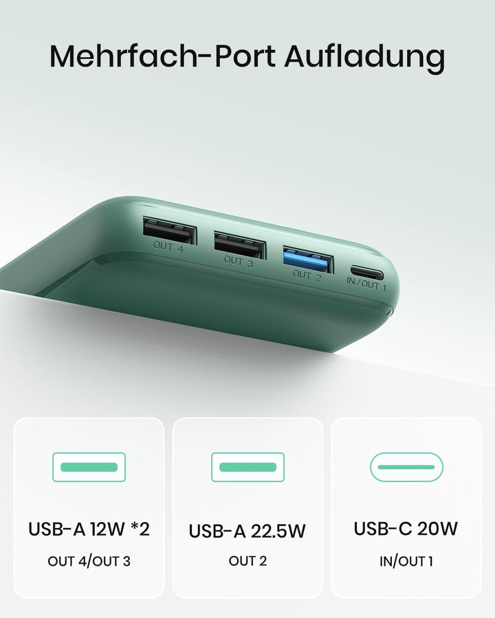 A ADDTOP Power Bank 20000mAh – 22.5W Schnellladefunktion klein Powerbank – Akkupack Externe Handyakk