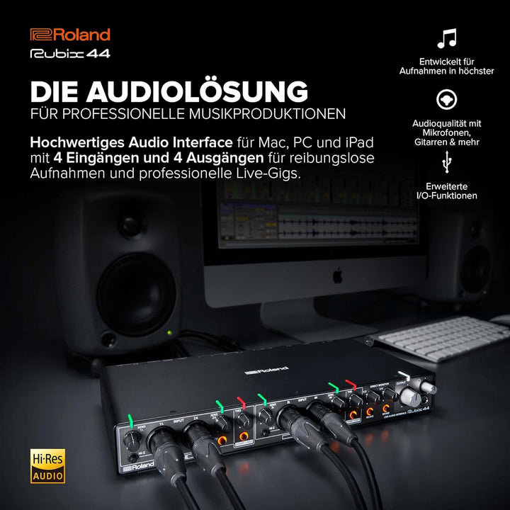 Roland RUBIX44 4-In/4-Out High-Resolution Audio-Interface - Die Hi-Res-Lösung für Homestudio-Produze