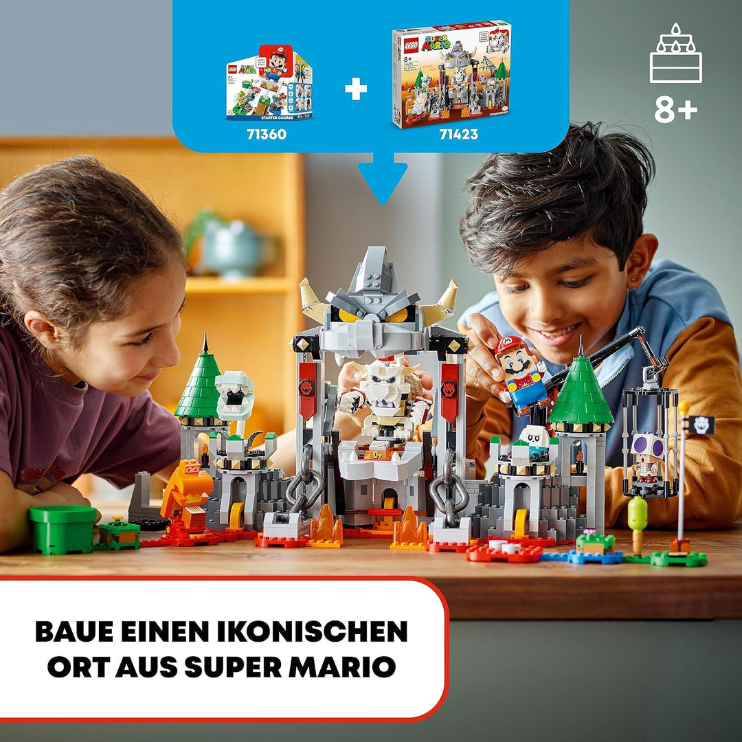 LEGO 71423 Super Mario Knochen-Bowsers Festungsschlacht – Erweiterungsset, Spielzeug mit 5 Charakter