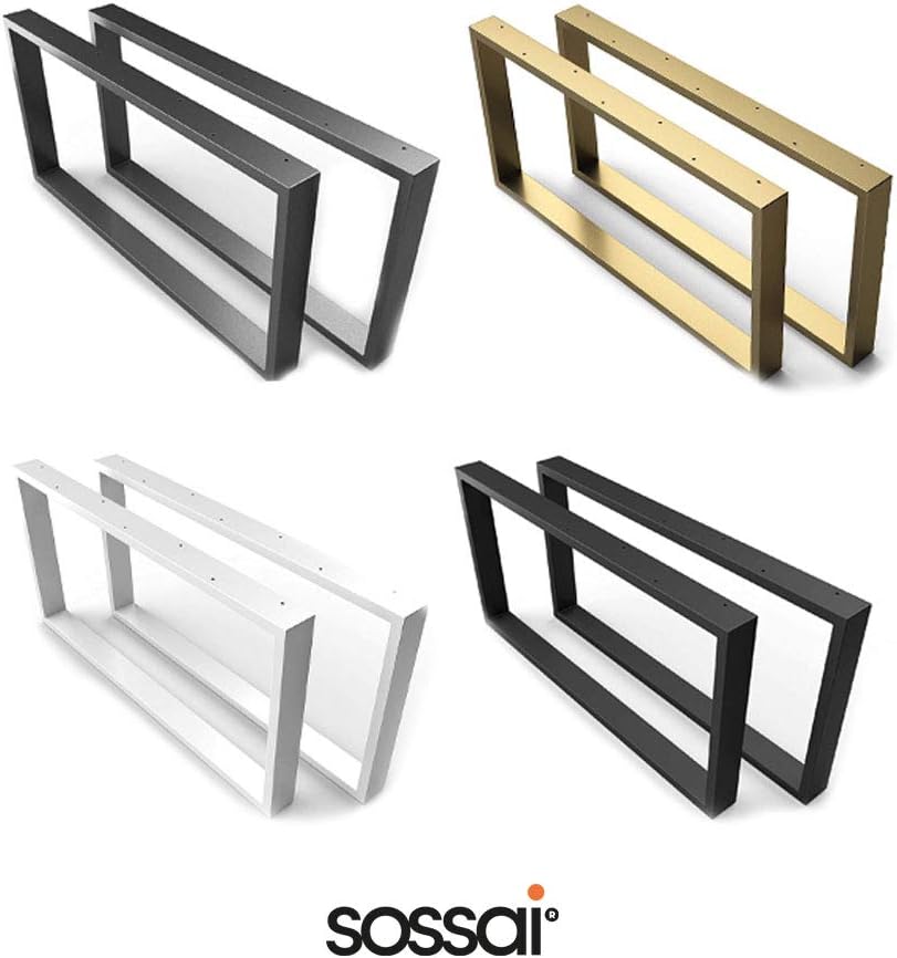 sossai® Couchtischkufen aus Stahl (pulverbeschichtet) | CKK1 | Farbe: Schwarz | Breite 50 cm x Höhe