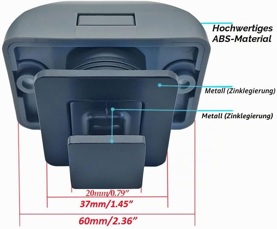 PUROCEAN Metall-Druckknopf-Verriegelung, quadratisch, für Wohnmobile, Schwarz, 6 Packungen, Schwarz