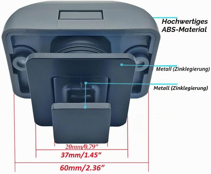 PUROCEAN Metall-Druckknopf-Verriegelung, quadratisch, für Wohnmobile, Schwarz, 6 Packungen, Schwarz