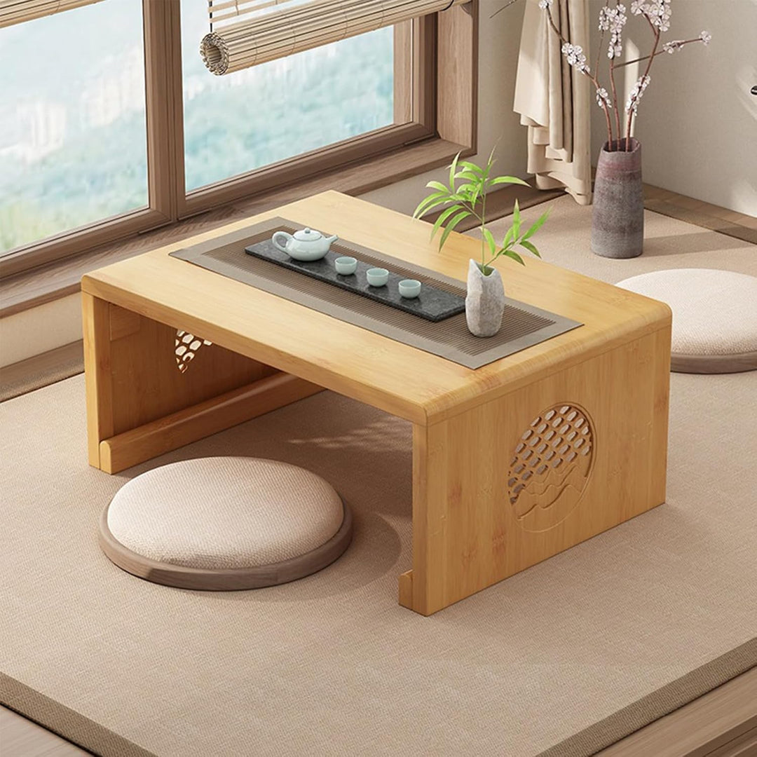 Chinesischer Tee-Bodentisch aus Bambus,japanischer faltbarer Couchtisch,Altartisch Meditation,niedri