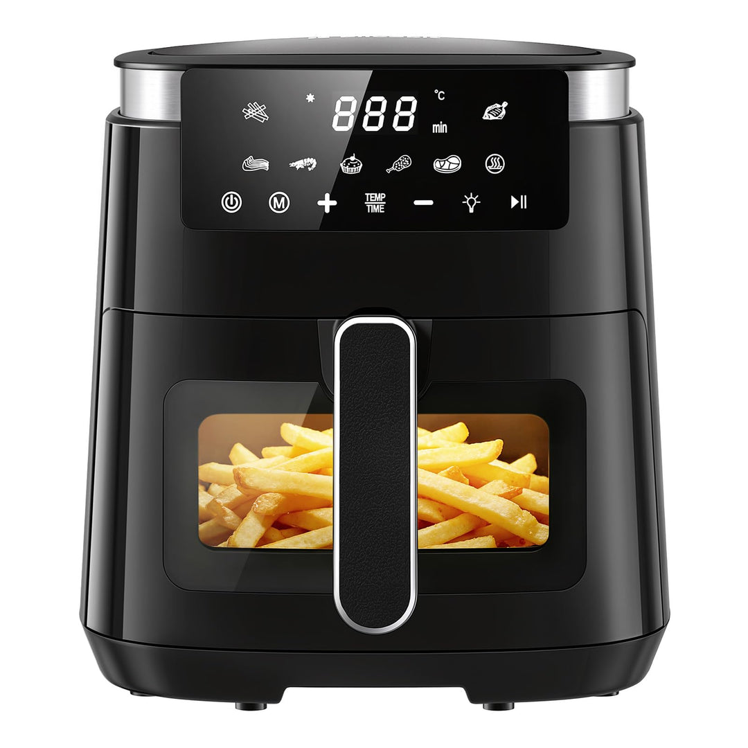 LLIVEKIT 5.5L Heissluftfritteuse XXL, 8-in-1 Airfryer mit Warmhaltefunktion auf Knopfdruck, Heissluf