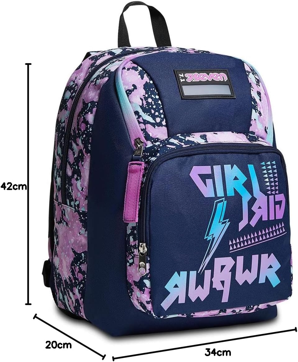 Seven Rucksack, gepolsterter Schulranzen für Schule, Sport - Freizeit, Geräumige Schultasche für Tee