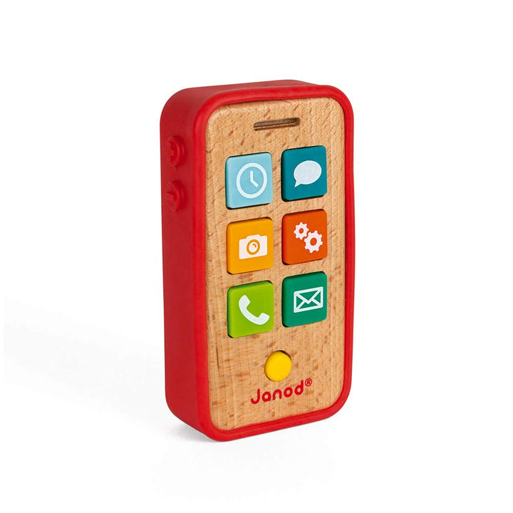 Janod - Wooden Sound Telephone for Children - Pretend Play Toy - For children from the Age of 18 Mon