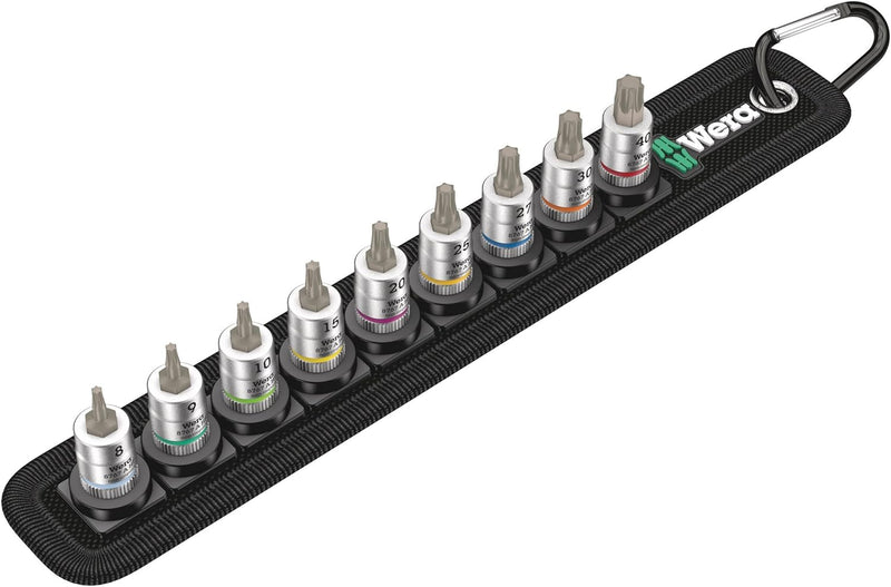 Wera 05003882001 Belt A 3 TORX HF Zyklop Bitnuss-Satz Torx, mit Haltefunktion, 1/4"-Antrieb, 9-teili