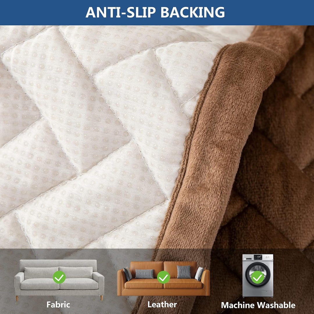 Eismodra Dekokissen,Sofabezug 3 Sitzer,Anti-Rutsch-Couch Überzug für L Form Sofaschoner Chaiselongue
