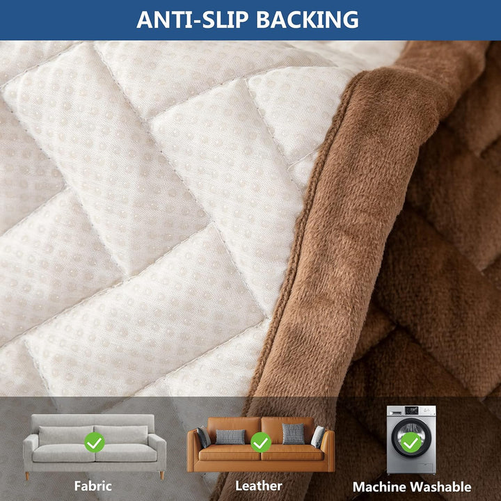 Eismodra Dekokissen,Sofabezug 3 Sitzer,Anti-Rutsch-Couch Überzug für L Form Sofaschoner Chaiselongue