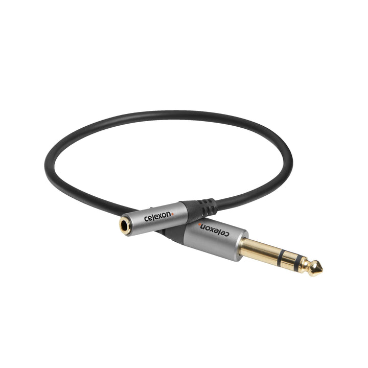 celexon Professional 6,3mm Stereo Klinke auf 3,5mm Stereo Klinke M/F Audioadapter - Kupferleiter, 3-
