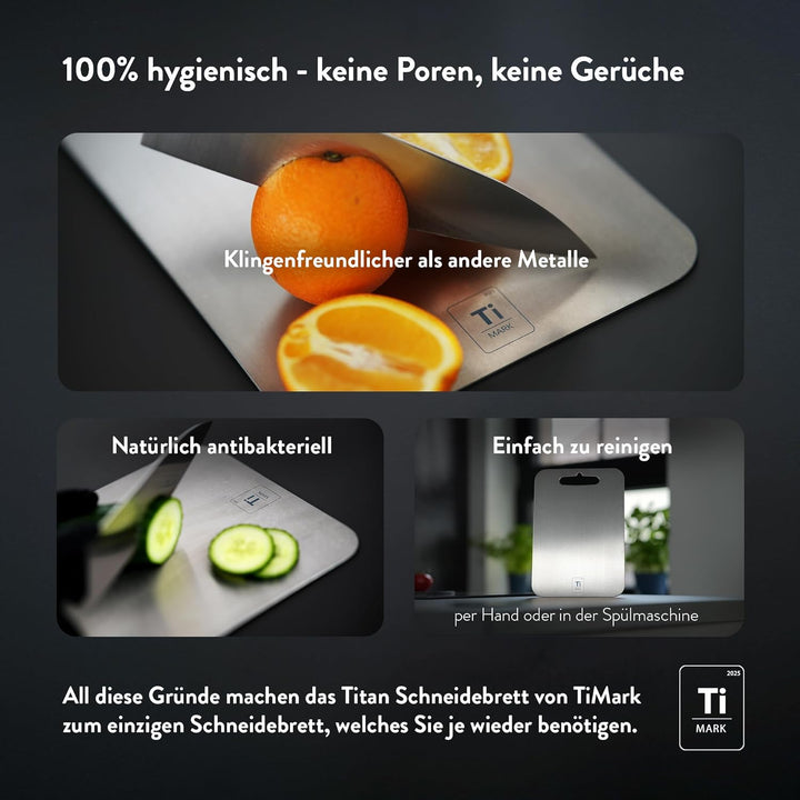 TiMark Titan Schneidebrett - Antibakterielles und 100% hygienisches Material inkl. Geschenkverpackun