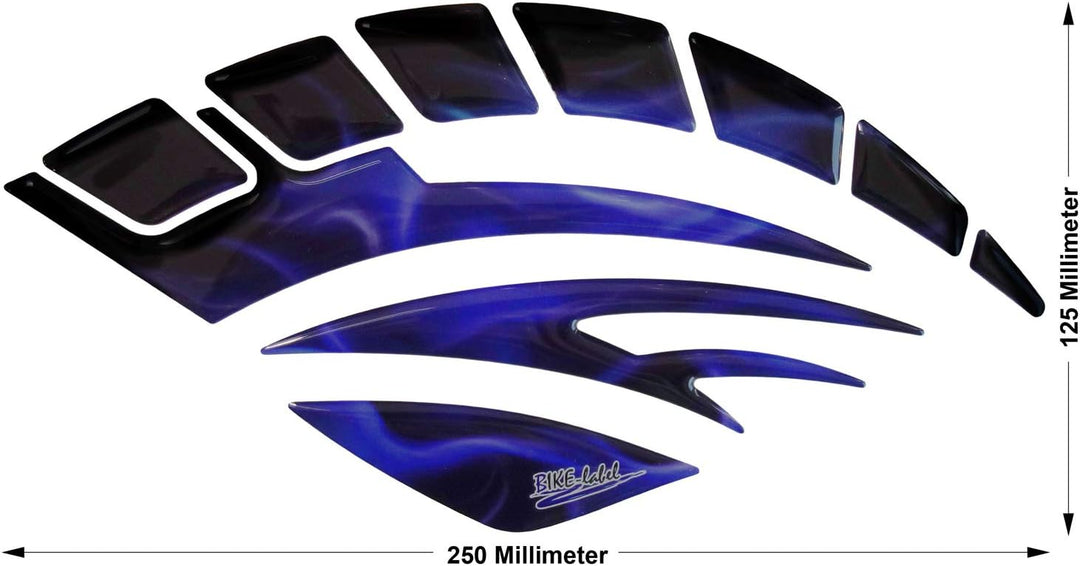 BIKE-label Seitentank Tankpad Flame Blue Flammen kompatibel für Suzuki 810006