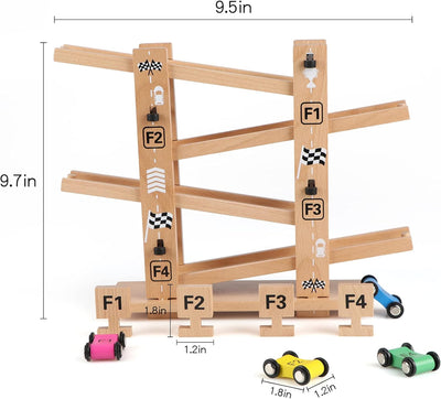 Jacootoys Holz Rampen Einfach Zusammenbauen Konstruktion Autorennbahn Zig Zag Autostrecke Click Clac