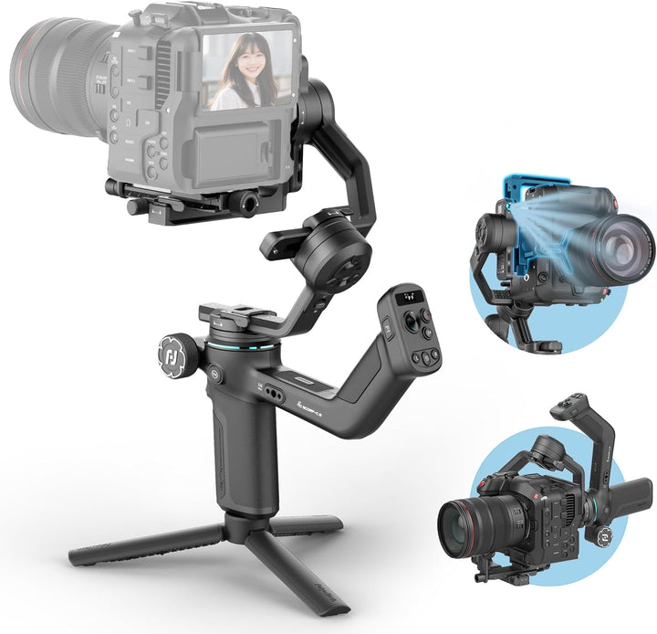 FeiyuTech [Offizielle] SCORP-C2 3-Achsen-Kamerastabilisator Gimbal mit KI-Tracking 4.0, Tastenbedien