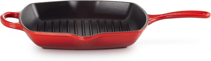 LE CREUSET Signature Gusseisen-Grillpfanne, Quadratisch, 26 cm, Für alle Herdarten inkl. Induktion g