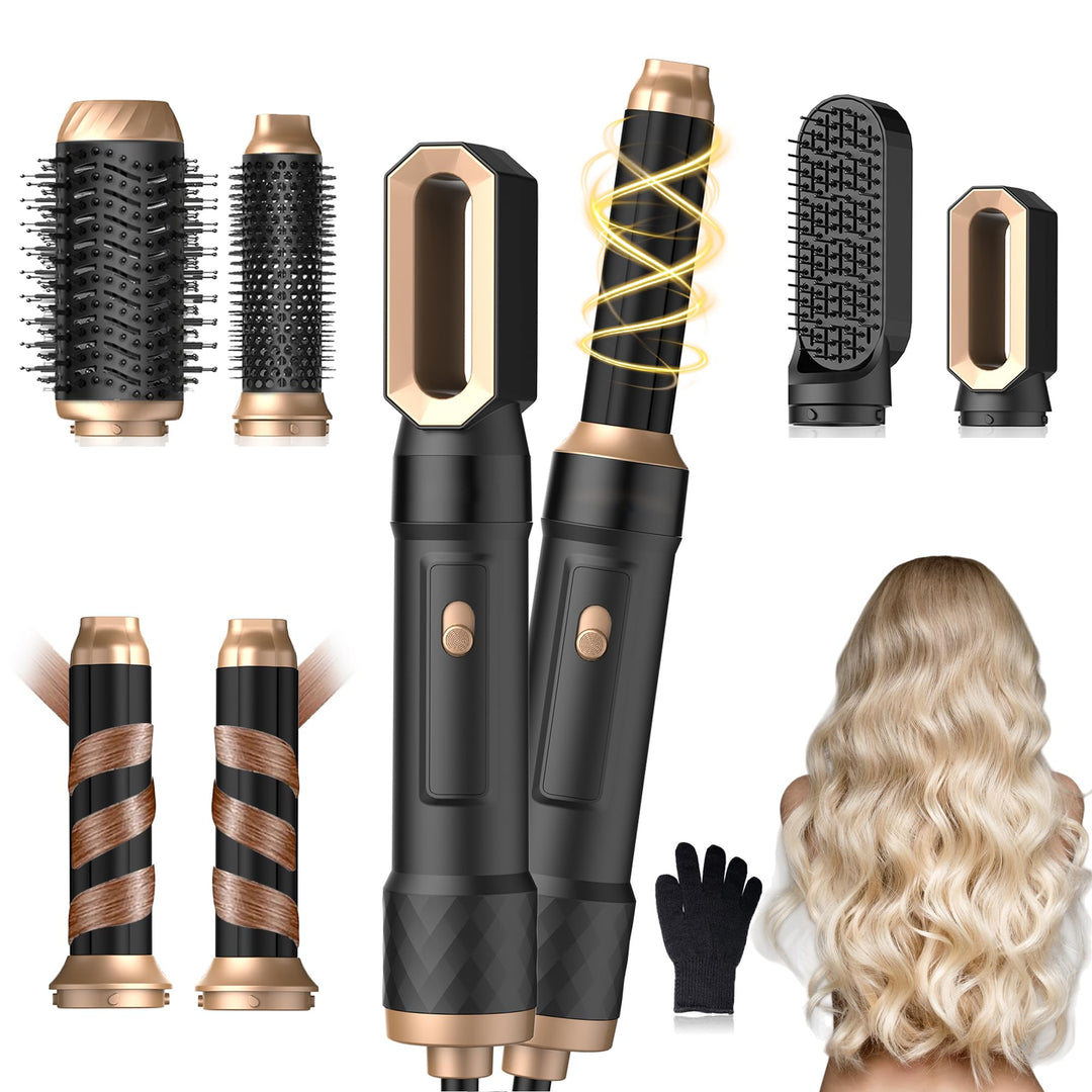UKLISS Hairstyler 6 in 1 Airbrush Haarstyler | Pro Air Styler Set - 1000W Rundbürstenföhn, Air Curle