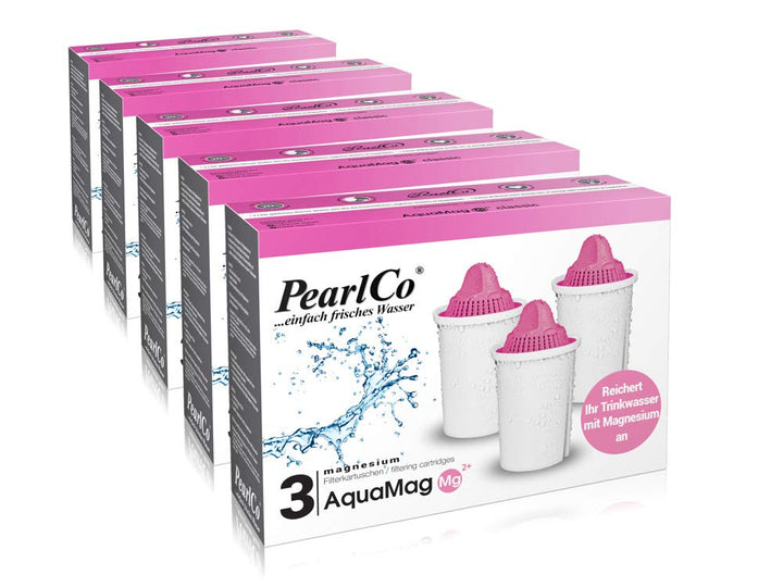 PearlCo - AquaMag classic Pack 15 Filterkartuschen mit Magnesium - passt in Brita Classic Magnesium
