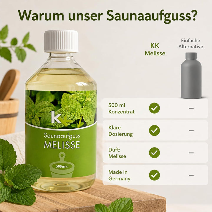 KK Sauna Aufguss Konzentrate PREMIUM | 500 ml Flasche | Made in Germany | Wellness für Zuhause | Mel