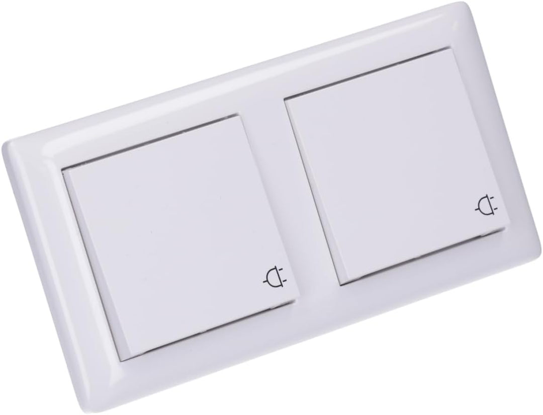 Gira Steckdose SCHUKO 115803 Rahmen 2fach IP44 Standard 55 rw, Weiss Single, Single