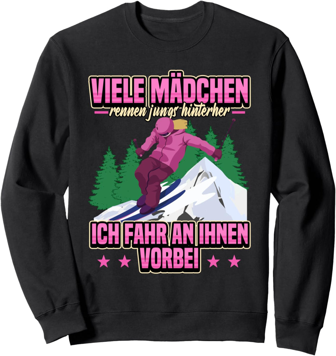 Lustig Ski Skier Berge Skifahren Mädchen Geschenk Sweatshirt