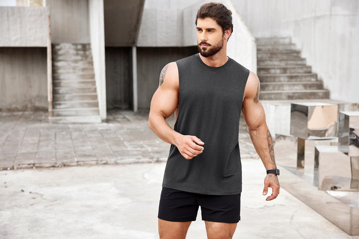 COOFANDY Tank Top Herren Gym Bodybuilding Shirts Ärmellose Muskelshirts Männer XXL Dunkelgrau(1 Stüc