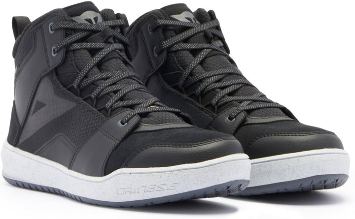 Dainese Herren Suburb D-Wp Shoes wasserdichte Motorrad-Sneaker, Schwarz/Weiss/Eisengrau, 45 EU