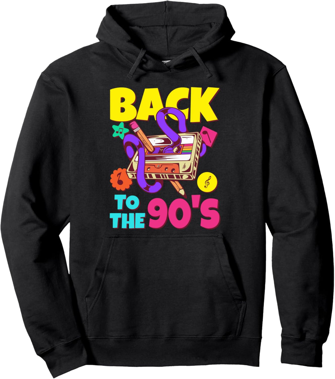 90er Jahre Outfit Damen Herren Motto 90s Mottoparty Kassette Pullover Hoodie