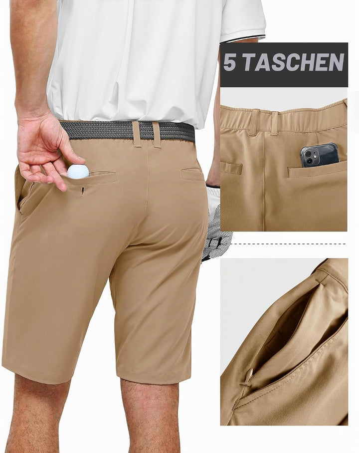 33,000ft Herren Golf Shorts Stretch Kurze Golfhosen Leichte Schnelltrocknende 11" Bermuda Shorts Kur