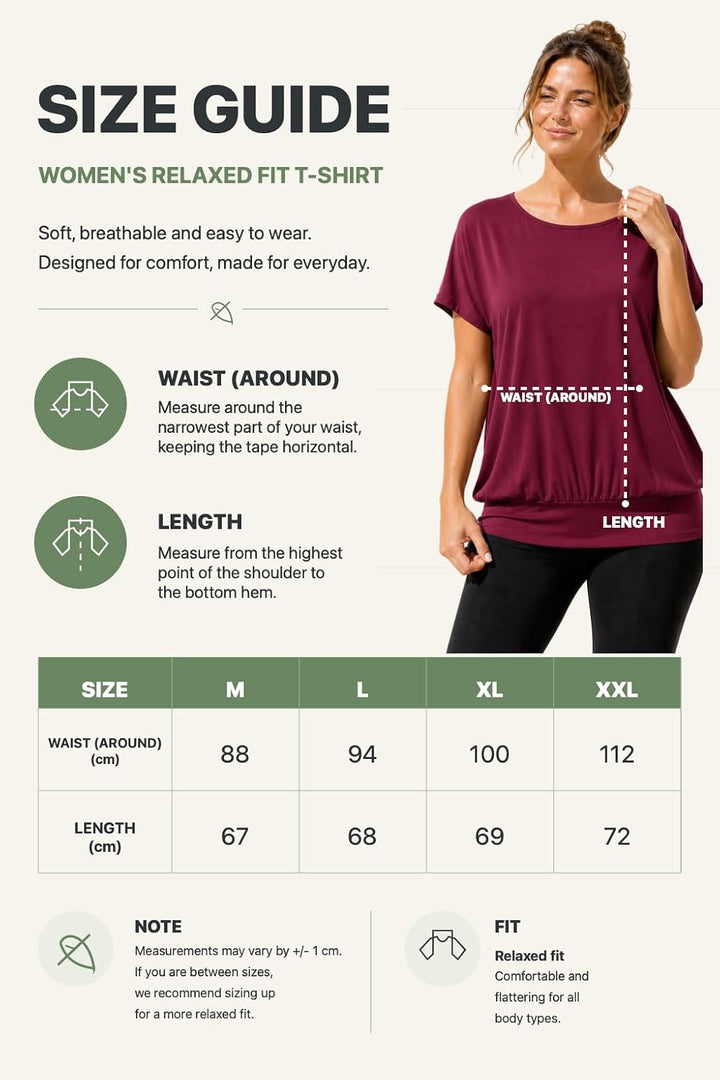 Van Der Rich ® - Tshirt Kurzam Rundhalsausschnitt Sommer- Damen XXL Bordeaux, XXL Bordeaux